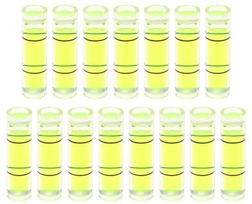 sourcing map Lot de 15 petites fioles cylindriques de niveau à bulle 7 x 26 mm en PMMA - Mini niveau à bulle horizontal - Outils de mesure pour camping-car, TV, cadre photo - Outil de mise en niveau