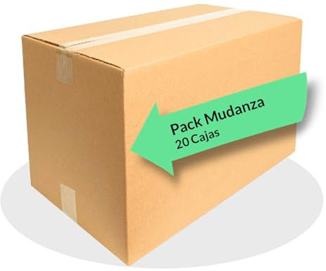Masquepack Kit de Mudanza - Pack 20 Cajas Cartón Mudanza 50,5x35x25cm. Ideal para Embalaje y Mudanzas (20 cajas 50,5x35x25cm)