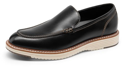 Bruno Marc Mäns klassiska slip-on loafers formella skor, Svart, 41 EU