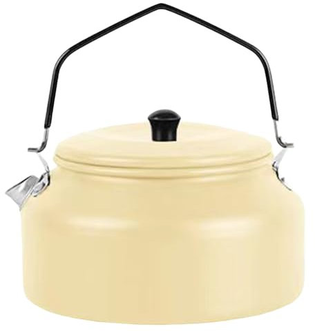 Théière de camping portable en aluminium - Bouilloire de camping sifflante - Théière de camping - Théière de camping - Cafetière durable