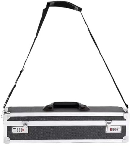 Veesper 19.7 Étui de Rangement au Couteau en Aluminium, 19.7x4.7x4,7 Pouce Boîtier de Collecte Couteaux Portable à Double Serrure, Support Chef sécurisé avec poignée et Sangle pour la Cuisine et l