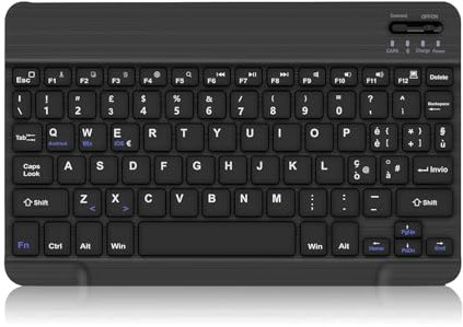 COEZFE Kabellose Bluetooth-Tastatur, 10 Zoll (25,4 cm) Rechargeable Universal-Tastatur für Tablet, kleine kabellose Tastatur für iPad/Samsung/Lenovo/Xiaomi/Honor/Huawei Tablet, italienisches