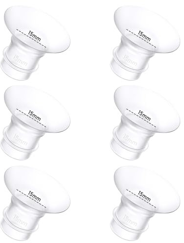 6Pcs Breast Pump Flange Insert 15mm Compatible with Momcozy/Spectra/Medela/eufy/Elvie/Lansinoh/Paruu P10 Breast Pump, Fit for Momcozy M5/M9/M6/V2 Pro/V2 pro/S12 Pro/eufy E10 S1 S1 Pro, 24mm Flange