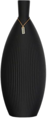 Design Vase OVO, Moderne 3D gedruckte Designvase mit Rillenmuster, Schwarz/Weiß/Grau, Dekorative Designvase (Schwarz matt, 50 cm)