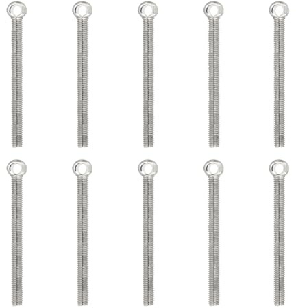 PATIKIL 10 Pcs Bulloni Ad Occhio Con Spalla M5x58mm Bulloni Argento