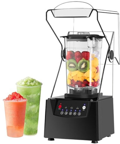 lilishangmao Blender Professionnel, Blender De Comptoir Silencieux 1,8 L, avec Capot Insonorisant, pour Fruits, Milkshakes, Légumes Et Smoothies Cocktail, Mixage Professionnel 17 000 TR/Min, 2 200 W