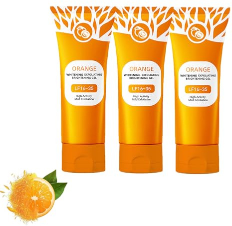 Ansiktsskrubb naturlig apelsinskalningsgel, 50 g orange exfolierande blekningsgel, rengör försiktigt och förbättrar hudens konsistens (3 st)