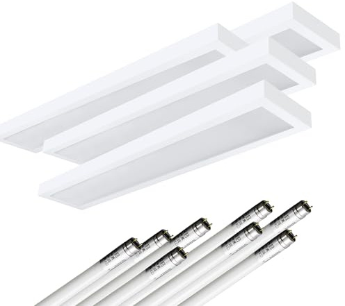 ELG Leuchten LED Aufbauleuchte 150cm 2-flammig 4er Set mit 4000K LED Röhren