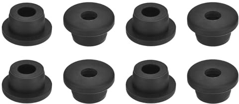 Unifizz 8Pcs Rubber Grommet 3/4(19mm) Drill Hole, 3/8(10mm) ID Hole Top Hat Grommet Black Silicone Hole Plug Gasket for Automotive, Machinery and Wiring Applications