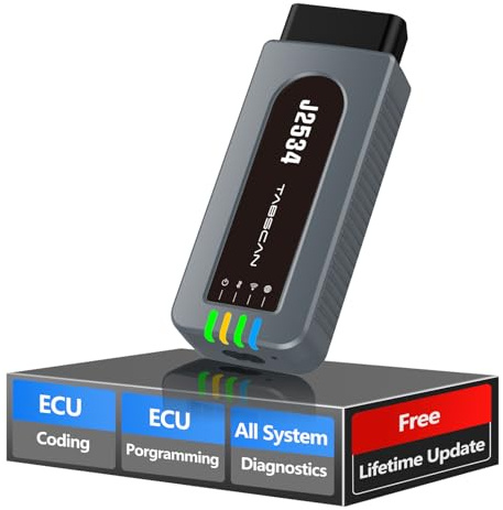 Tabscan J2534 Reprogramming Tool for OEM Diagnostics and Programming, J2534 Pass Thru Device Fit for Toyota/Lexus/Scion Vehicles, Support D-PDU/CAN-FD/DoIP, Compatible with OE Software