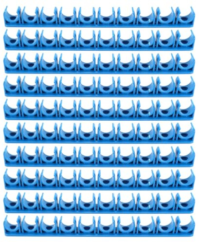 Ludom Abrazaderas Para Tuberías De Agua De 16 Mm Con Hebillas De Fijación De Conductos De PVC PSC, Soporte Para Tuberías Con 10 Orificios (azul)