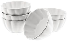 Muffinform Dessertschalen 6er Set aus Porzellan - Lotus Design Weiß