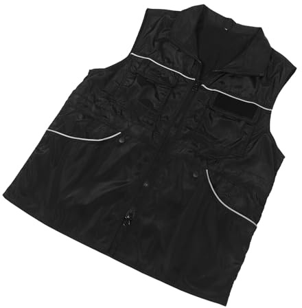HEMOTON Hundetrainerweste 2XL Schwarz mit Reflektierenden Elementen Kratzfeste Schutzkleidung mit Mehreren Taschen Atmungsaktive Trainingsweste für Agility und Gehorsamkeitstraining
