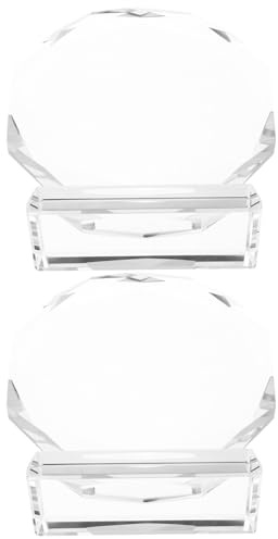 SHERCHPRY Lot de 2 Trophées en Cristal Gravé Octogonal 100 Mm – Plaques de Récompense en Verre Vierge pour Reconnaissance Employé, Souvenir Commémoratif pour Bureau et Cérémonie