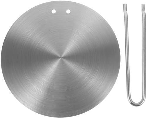 JECOMPRIS Adaptateur Plaque à Induction 18 Cm en Acier Inoxydable Poignée Amovible, Diffuseur de Chaleur Alimentaire pour Cuisinière à Gaz et Plaque de Cuisson, Transfert de Chaleur