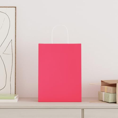 Lumanois Papiertragetaschen 50 STK. mit Henkeln Rosa 26x12x35 cm,2.6kg,4101660