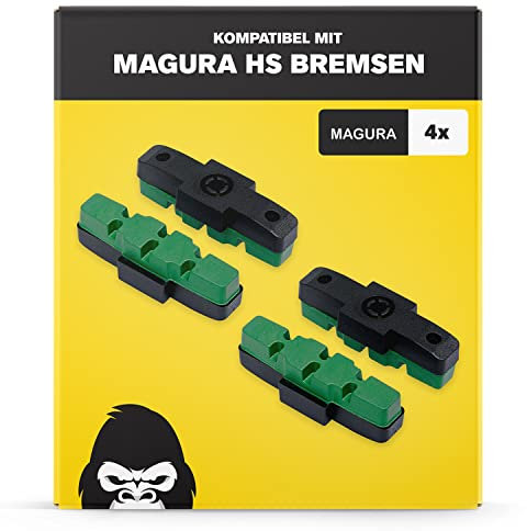 Magura HS E-Bike Bremsbeläge 2 Paar HS11 HS22 HS24 HS33 HS 33 RE HS 33 R Urban HS 33 R Trial HS 33 R Firmtech HS 33 R HSI I Hohe Bremsleistung I Langlebige & Passgenaue Bremsklötze