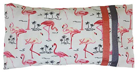 Yoga & Me Yoga-Lavendel-Augenkissen, für Meditation/Entspannung, Bio-Baumwolle, waschbar, mikrowellengeeignet, umweltfreundlich, wärmend, Flamingo