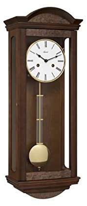 Hermle Reloj de Pared de péndulo con Aspecto de Madera de raíz 71001-030141, Golpe de 1/2 Horas