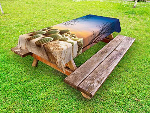 ABAKUHAUS Cactus Funda Nórdica, Cactus Bolas en la montaña, de Tela con Estampa Digital Decorativo Lavable, 145 cm x 210 cm, Multicolor