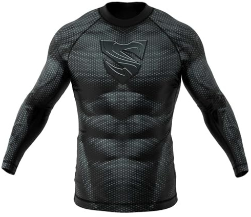 SMMASH Camiseta Deportiva Manga Larga Hombre para Artes Marciales Kickboxing Boxeo Muay Thai Compresión Termica Deportivos De Combate Rashguard