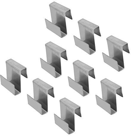 MAGT Pince à Verre, 50pcs Pince à Verre en Acier Inoxydable Clips S durables Serre à chevauchement Pince à Verre Cadre Pince de Fixation pour Remplacement de Fixation pour Verre à Effet de Serre
