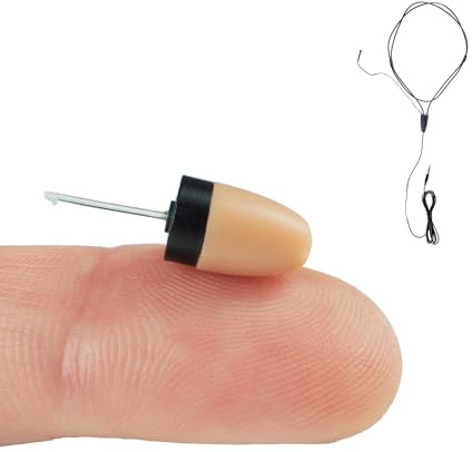 PingaOculto SpionageKopfhörer Prüfung Mini VIP Pro Unsichtbare Kopfhörer für Handy mit Mikrofon mit Kabel - Unsichtbar Ohrhörer Headset für Spicker Spy Earpiece (Spy Earpiece VIP Pro Mini + Mikrofon)