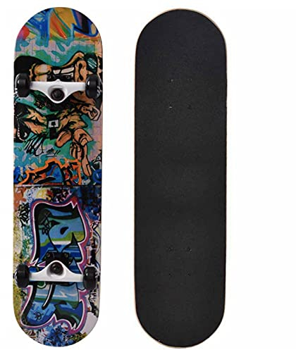 Fabater Skateboard 8 Layers Decks für Kinder Erwachsene Anfänger & Profi, 31,5x 8,27 Komplettes Standard-Skateboard, Maple Double Kick Deck Skateboards, Longboard Skateboards