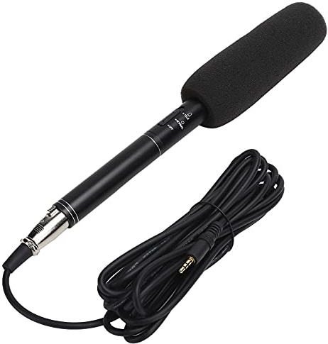 ASHATA Professional Photography Interview Microphone, Wired Directional Microphone Mic for DSLR DV Camcorders Video Camera (XLR Interface)(Black 28cm)