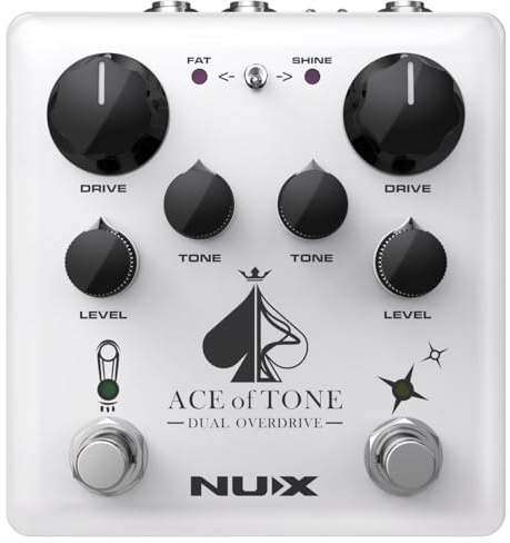 NUX ACE of Tone Dual Overdrive Effektpedal gestapelt mit Tubeman MKII und Morning Star, DC 9V, einfach zu bedienen, perfekt zum Üben, Live Show