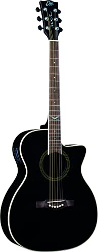 EKO GUITARS - NXT A100CE SEE THROUGH BLACK, Akustikgitarre Top aus Fichten, Bänder und Boden aus Mahagoni, Griffbrett aus South American Roupana, Dreadnought Cutaway, Farbe Schwarz