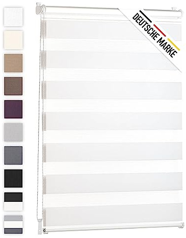 Blumtal Doppelrollo 65 x 130-155cm - Klemmfix Rollo, Rollos für Fenster ohne Bohren, Klemmrollo für Fenster & Türen, Seitenzugrollo, Weiß