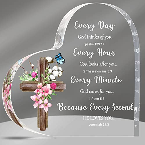 Yulejo Acrylic Christian Gifts for Women Inspirational Gifts with Bible Verse Prayers Religious Gifts Scripture Gifts for Women Men Friends Mom Valentines Birthday Gifts (Classic Style)