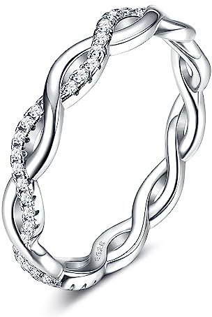 Chriscoco Ringe Silber 925 für Damen Zirkonia Daumenring Minimalistisch Liebesknoten Ringe Verlobungsring Eheringe Jubiläum Promise Ringe Silber Ringe für Frauen Schmuck