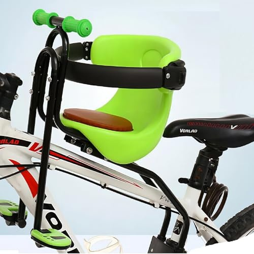 SEANESZTI Kids Bike Seat, Bike Seat for Kids with Handlebar, Front Mounted Child Bike Seat with Back Rest Armrest Kids Safety for Bicycles, Bike Attachment for All Types of Bicycles