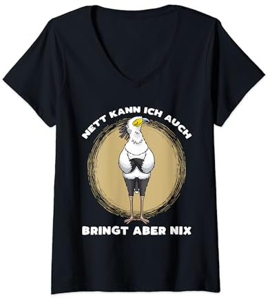 Sekretär Vogel Stur T-Shirt mit V-Ausschnitt