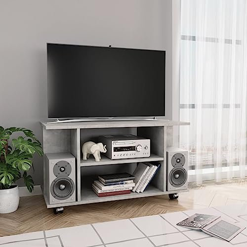 fernsehschrank,tv Board Weiss,tv Board,fernsehschrank Weiss,TV-Schrank mit Rollen Betongrau 80x40x40 cm Holzwerkstofffernsehschrank weiß,fernseherschrank,tv Board,