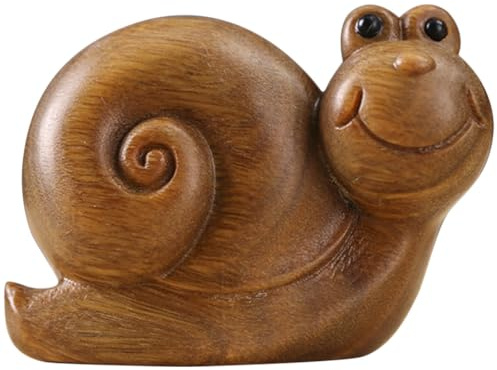 Amosfun Schnecke Holzstatue Mikrolandschaftsdekor Tierskulptur Schnecke Dekoration Holzschnecke Statue Außendekoration Automobilzubehör schickes Schneckenmodellierdekor Schneckenhandwerk