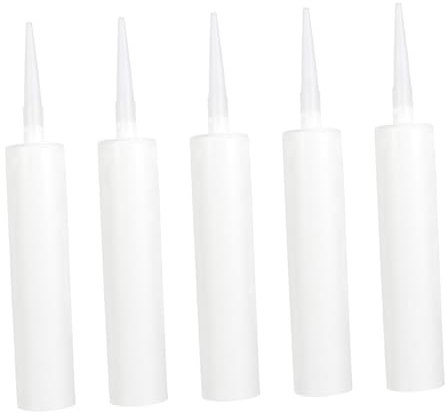 Veemoon 5pièces Tubes Rechargeables Plastique Léger Pour Mastic Nettoyage Facile Usage Prolongé Pour Réparation De Fuites Et Joints De Carrelage