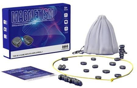 LinvMe Juego de ajedrez magnético, Juego De Ajedrez Combate Magnético, Juego De Mesa De Ajedrez con Piedras Magnéticas, Juego De Imán De Mesa, para Fiestas, Reuniones Familiares y Viajes.