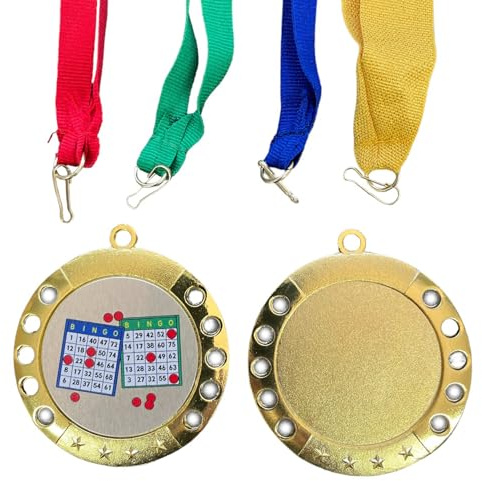 eberin · Medaille Bingo König & Friends – Ideal für Bingo-Turniere, Spieleabende, Vereinsfeiern, Bingoveranstaltungen · personalisierbar mit Wunschtext