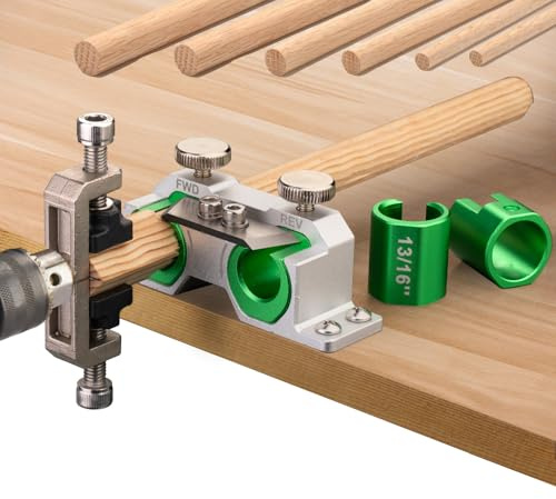 Double Cutting Dowel Maker Jig Kit Carbide Inserts Stable wooden Dowel Cutter tool Dowel Plate (Imperial 9 different diameters)