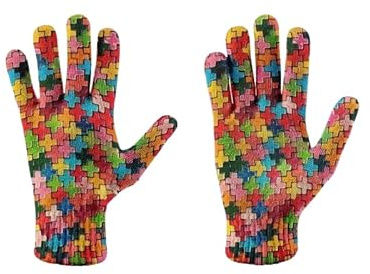 HZCRAES Warme Winterhandschuhe - Touchscreen-Strickhandschuhe Mit Retro-Punk-Herz-Schmetterlingsdruck, Rutschfeste, Thermische, Winddichte Fahr-, Lauf- Und Fahrradhandschuhe Für Männer Und Frauen