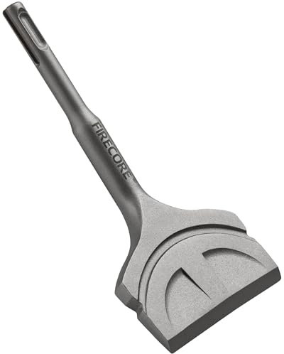 Firecore Scalpello per piastrelle SDS Plus, 165 mm x 70 mm, SDS Plus, scalpello angolato, scalpello piatto per rimuovere le piastrelle, per martello perforatore