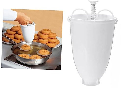 TOPBATHY Dispenser Stampo per Ciambelle in Plastica Leggera Macchina Manuale per Ciambelle Fritte Strumento Diy per Dolci Facile da Usare Bianco