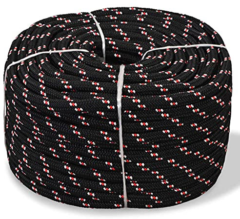 Brokky Cuerda Marina de Polipropileno 12 mm 50 m Negra Cuerda Persiana Enrollable