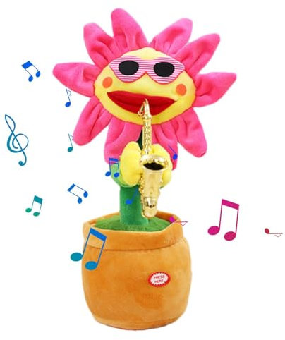LearnLyrics Tanzende Sonnenblume, tanzendes Sonnenblumenspielzeug, leuchtende Blume, wiederholt, was Sie sagen, lustiges Geschenk zum Singen und Tanzen, Musikgeschenk mit 200 Liedern für