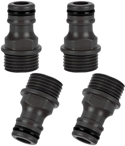 1/2 Inch External Thread Faucet Connector, Threaded Faucet Adapter, Outdoor Hose Faucet Adapter, Used for Garden Hose Quick Connectors and Garden Nozzle Threaded Faucet Connector (4 Pieces)