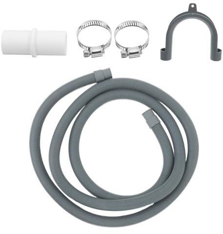 EXHUMKY 2.5m Drain Extension Kit for Washing Machine Dishwasher Hose Extension Kit Portable Water Hose U-Bend Holder