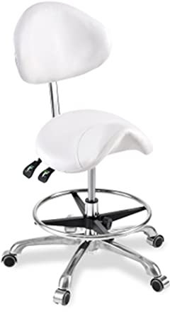 LULUMAIC Ergonomischer Sattelhocker Schwenkerner Sattelstuhl Verstellbarer Stuhl mit Rollen für Salon, Spa, Massage, Tattoo, Zahn